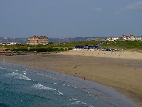 Fistral Beach - Headland Point can just be seen on the right hand side.